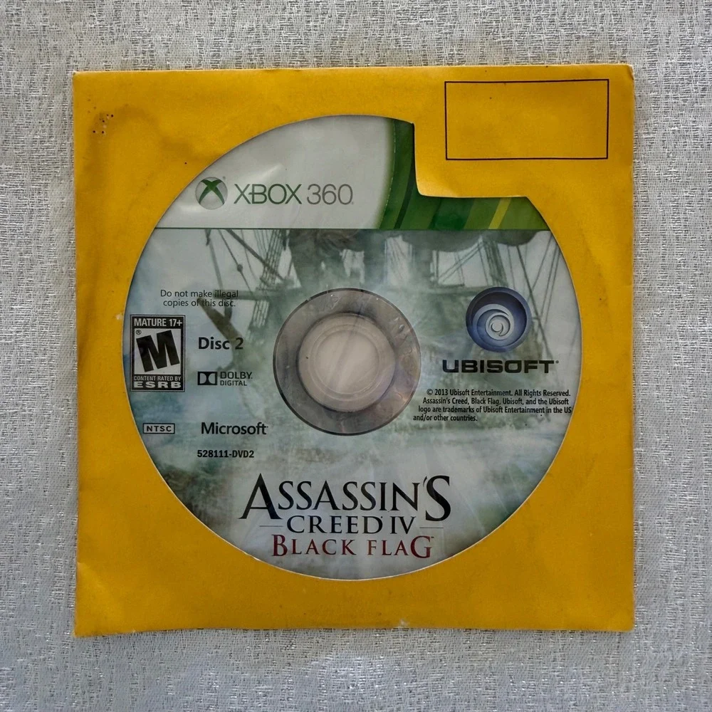 Assassins Creed IV Black Flag Xbox 360 Disc 2 Only Replacement NTSC Ubisoft 2013